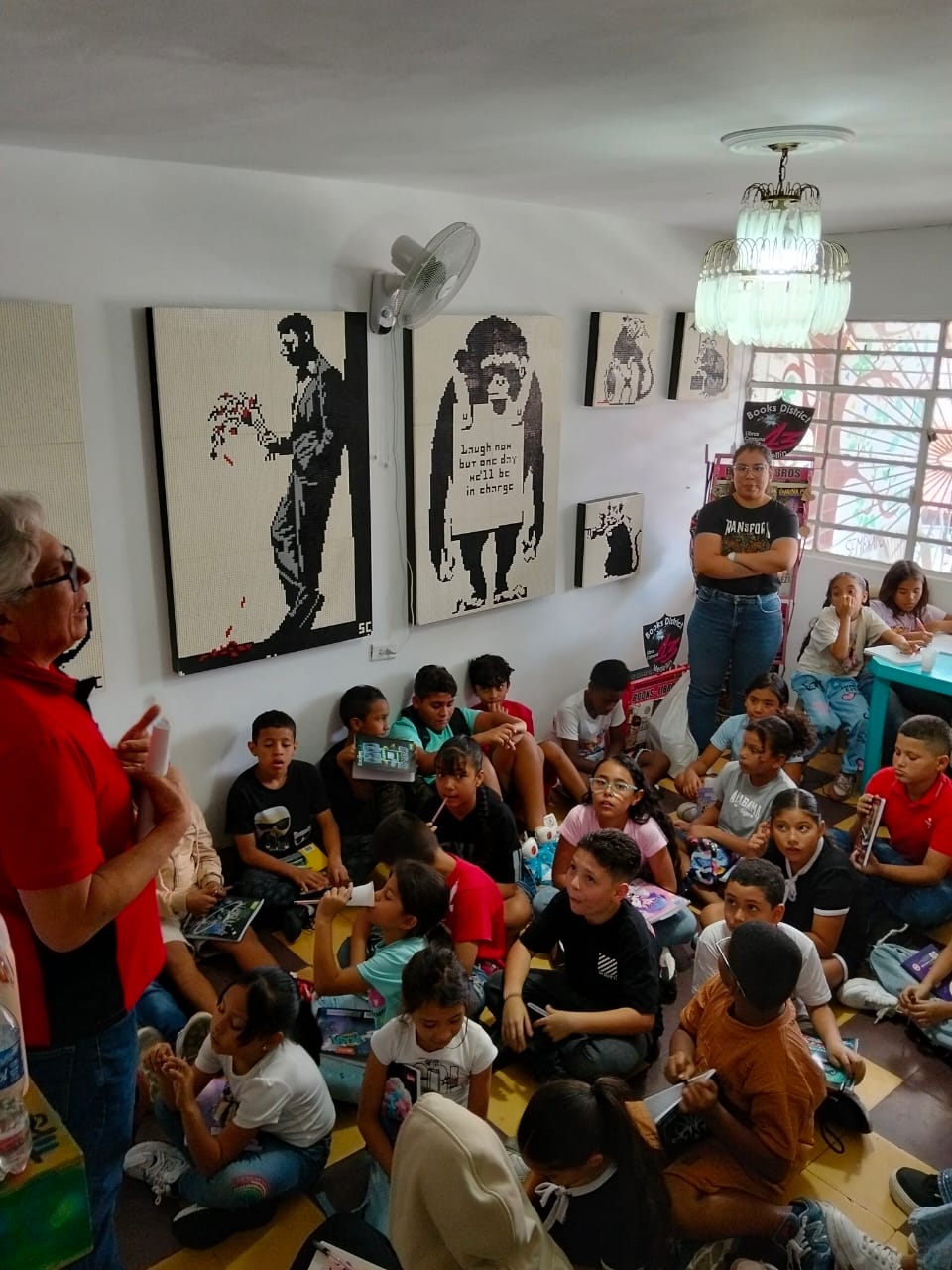 Kids listening to a guest entrepreneurship lecture at the foundation